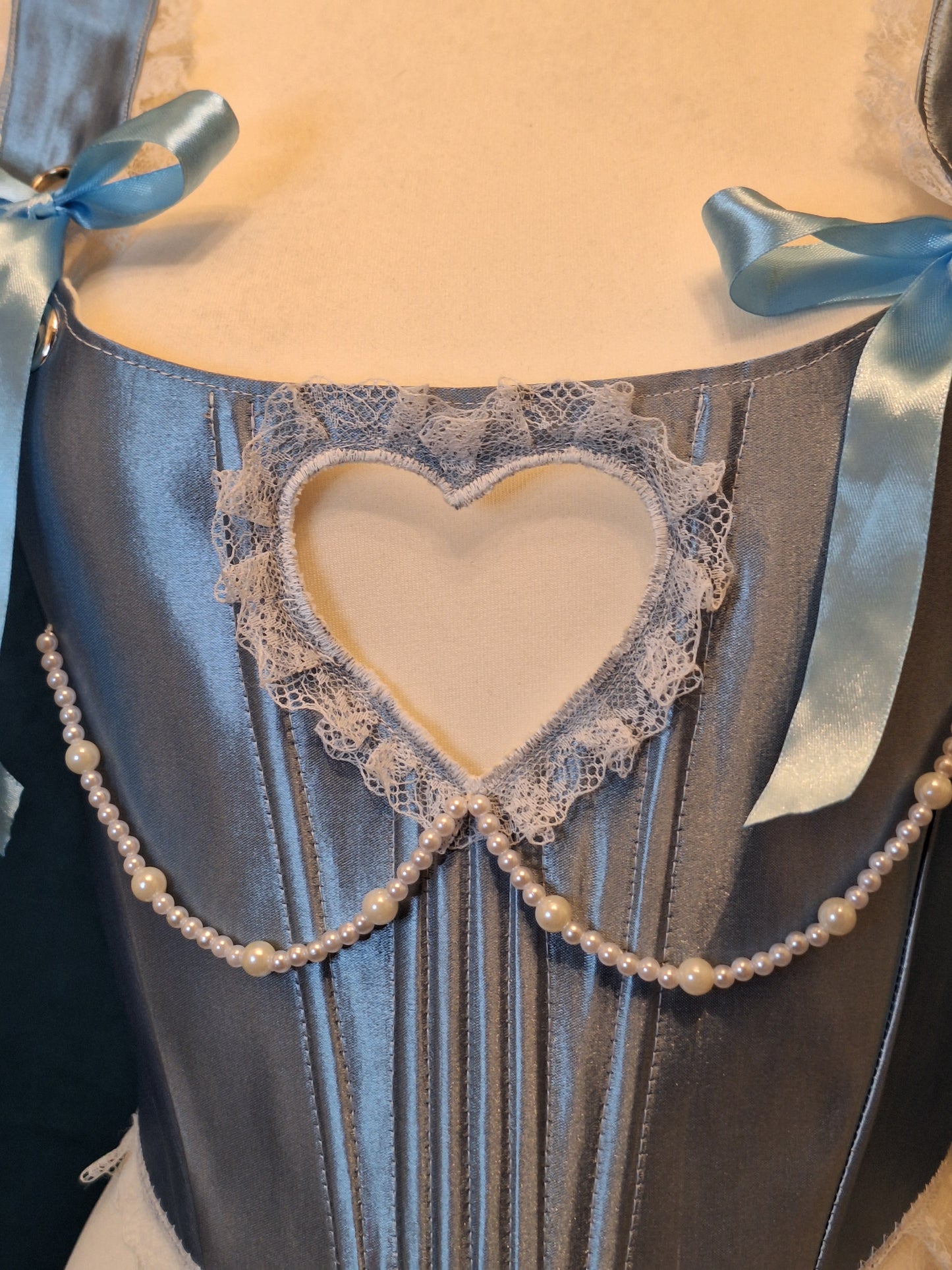 Gorset z wycięciem błękitny