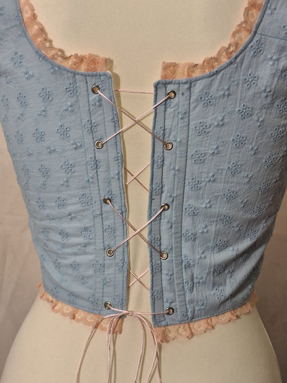 Corset with floral embroidery