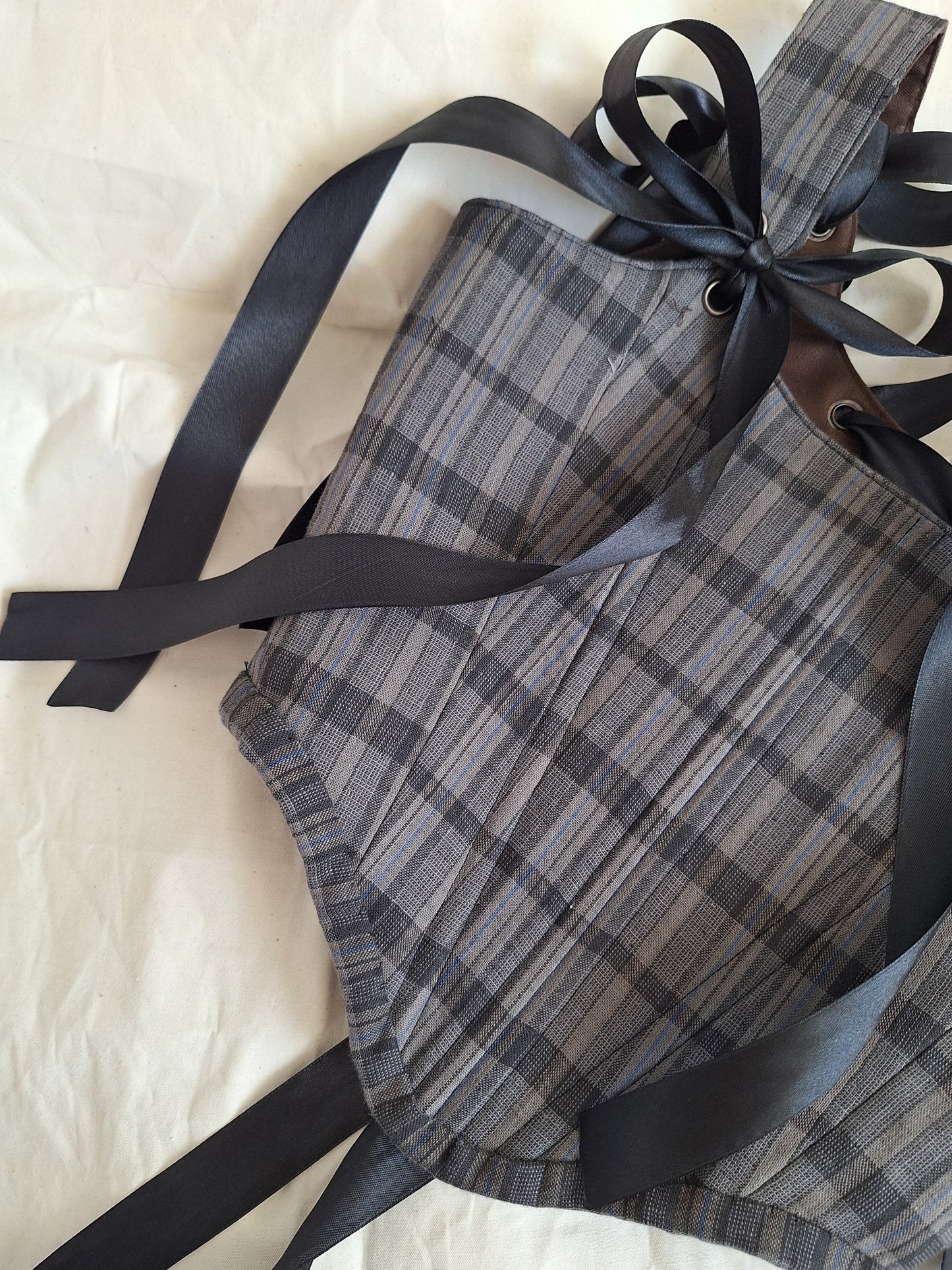 Gorset szary w kratę