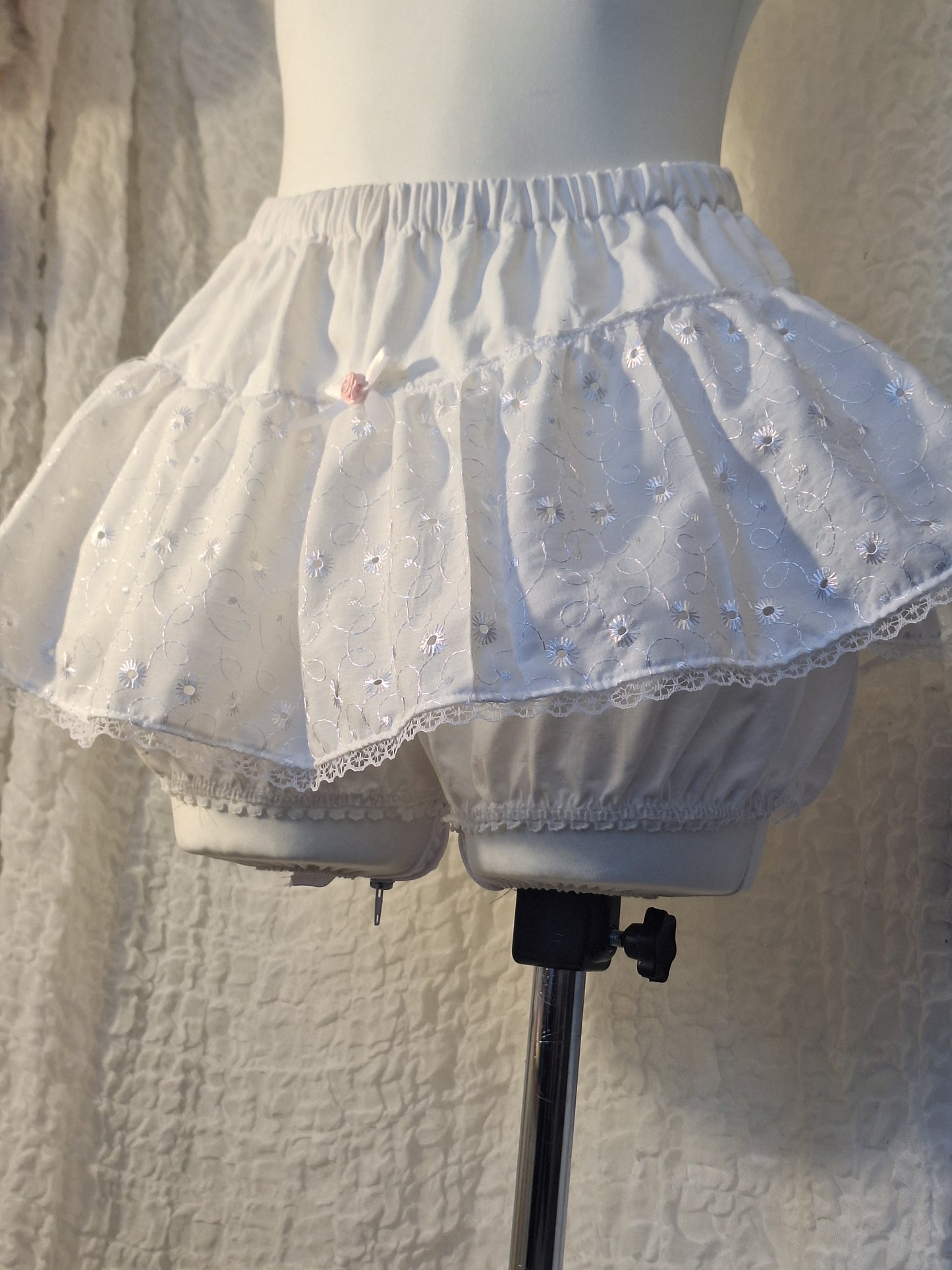 Bloomerso-spódniczka white//small rose M/L