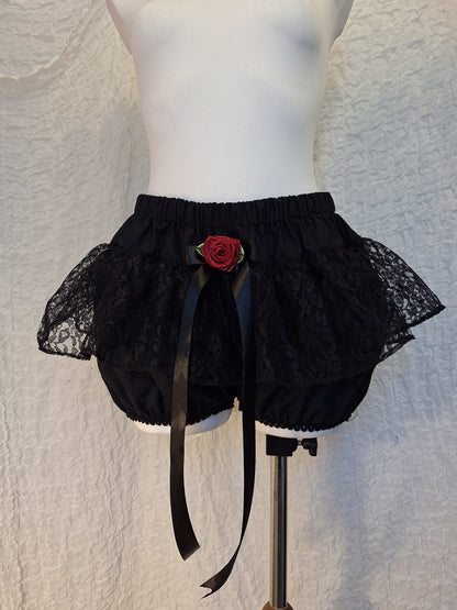 Bloomerso-spódniczka black//big rose M/L