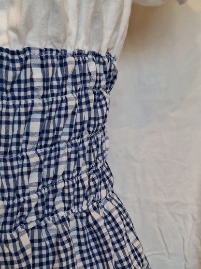 Sukienka milkmaid niebieska krata M/L