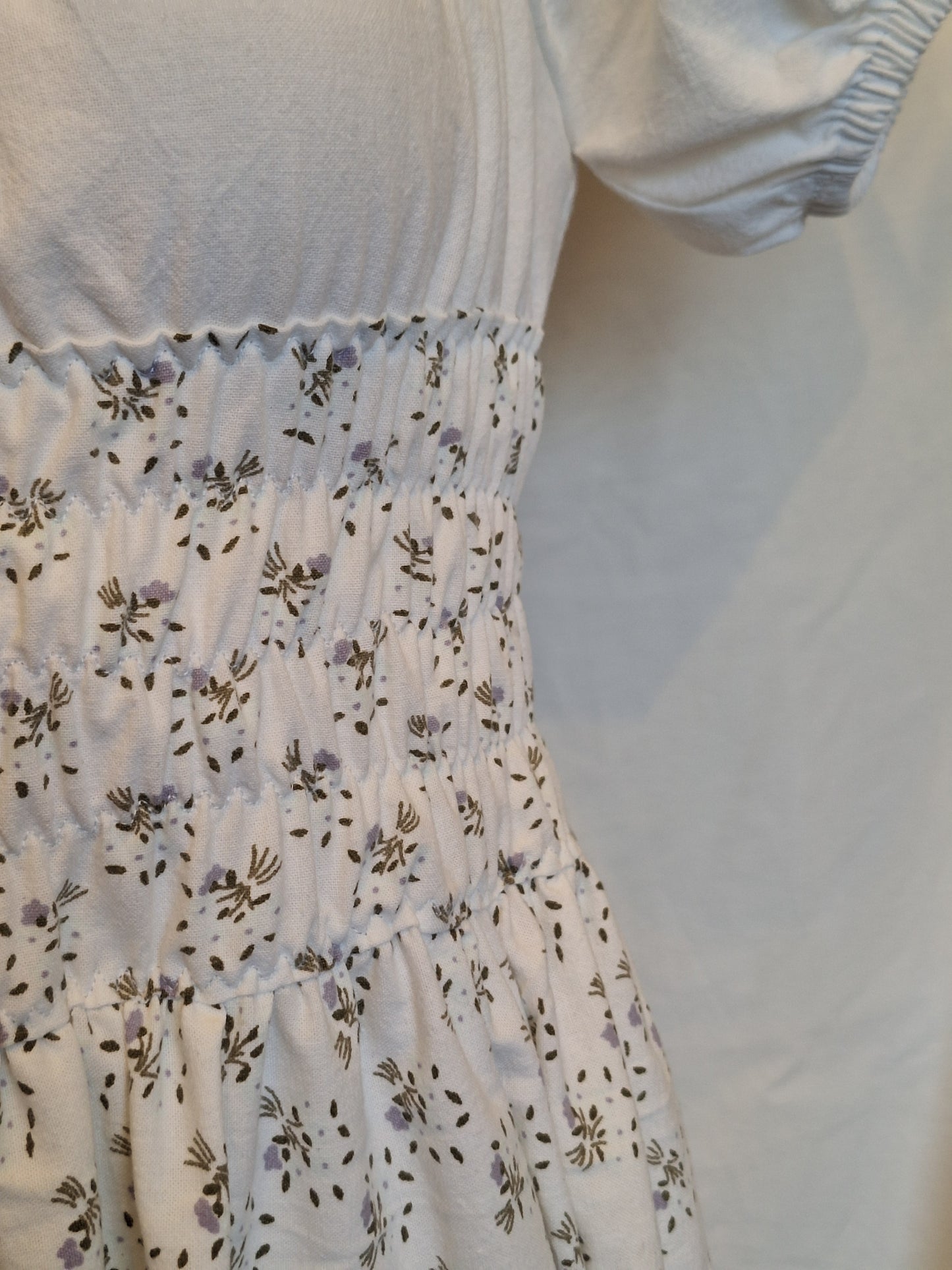 Sukienka milkmaid fioletowe kwiatki S/M