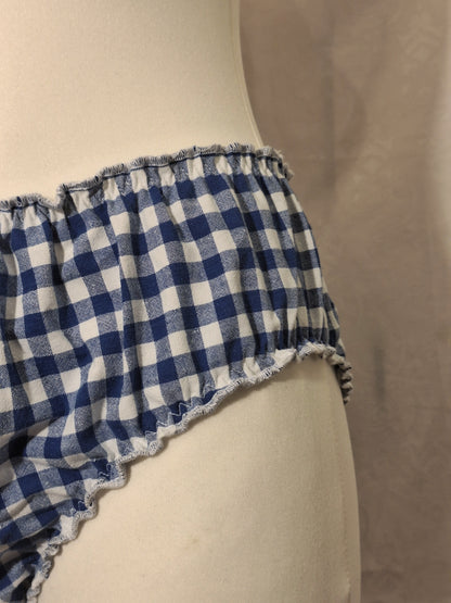 Navy blue checkered bloomer panties