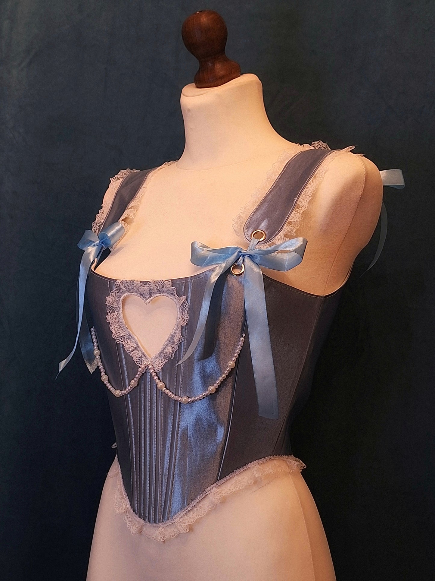 Gorset z wycięciem błękitny