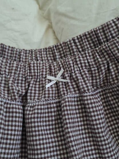 Bloomerso-spódniczka w kratkę brązowa S/M