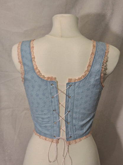 Corset with floral embroidery