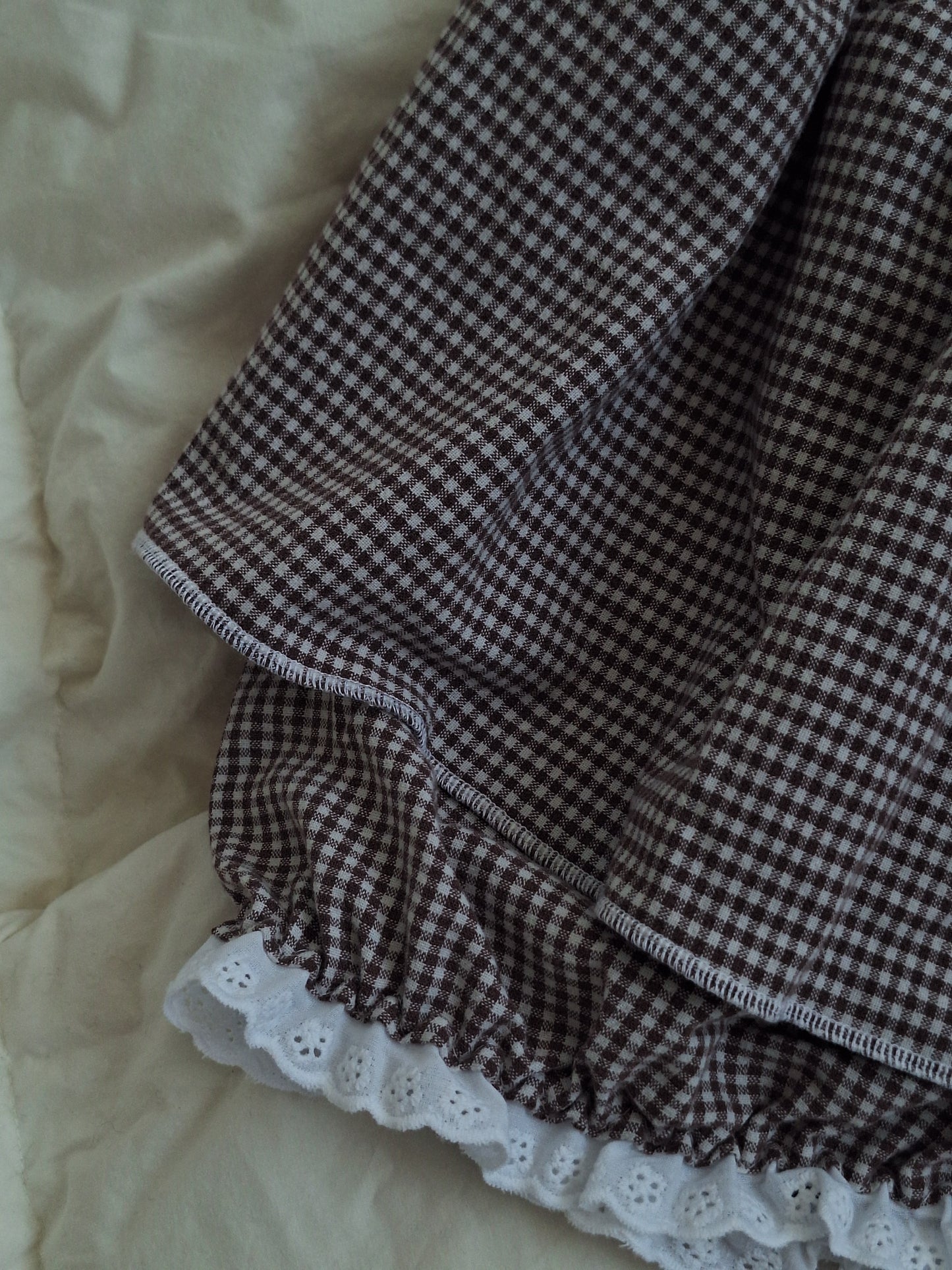 Bloomerso-spódniczka w kratkę brązowa S/M