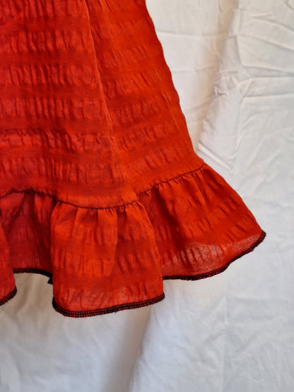 Sukienka milkmaid czarno-czerwona S/M