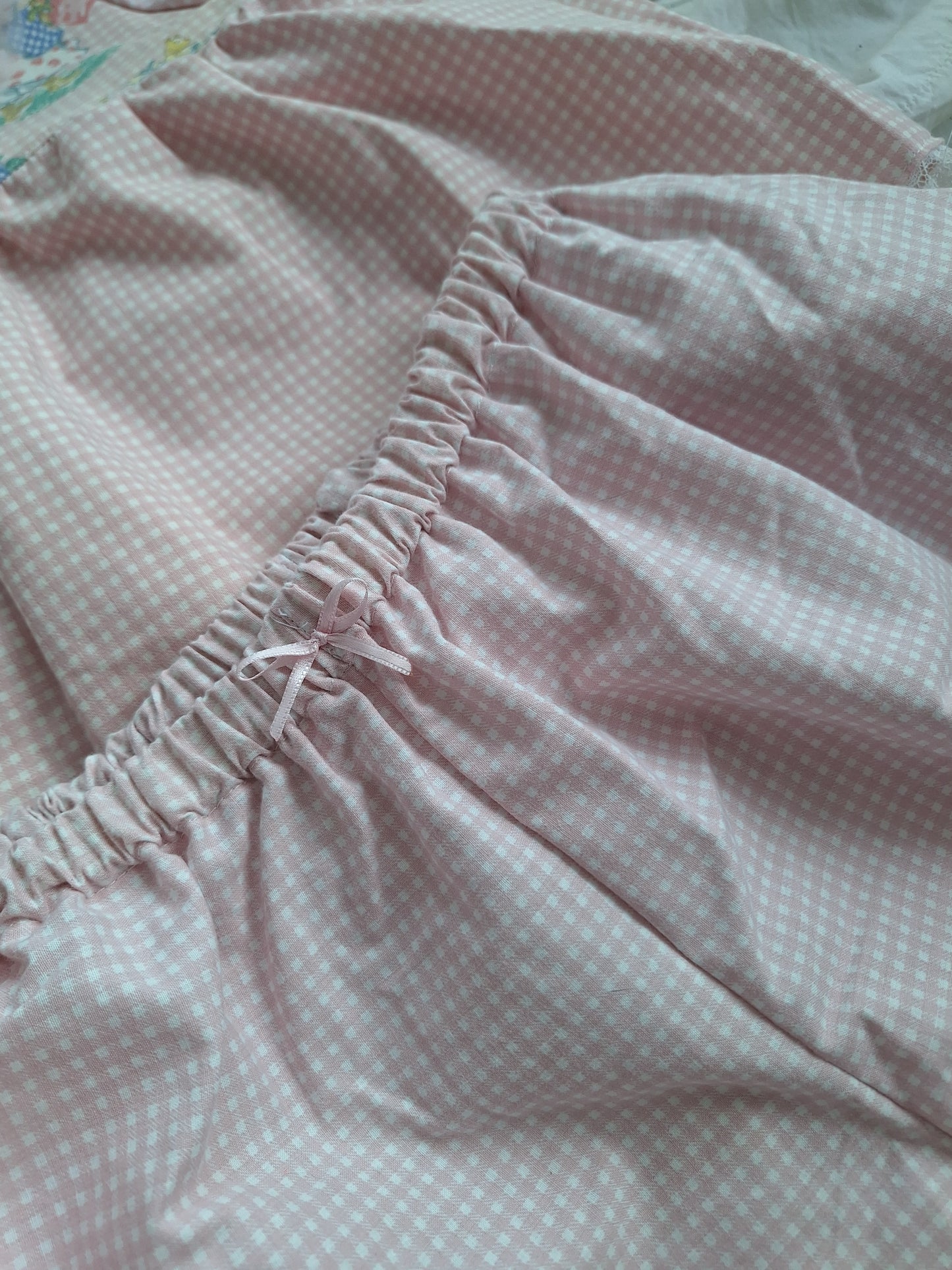 Set pink gingham XS-M