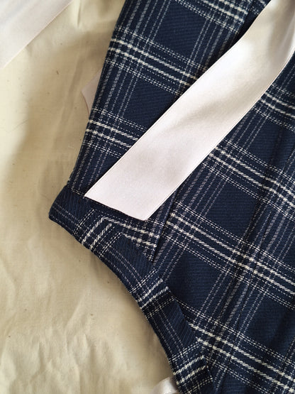 Gorset granatowy w kratę