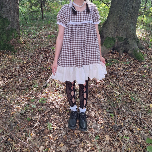 Sukienka babydoll w kratkę